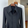 French Waist Slim Fit Blouse in Black, Long Sleeve Office Shirt for Women Workwear