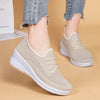 Breathable Mesh Wedge Heels for Women in Black - Casual Platform Style. Trendy, Comfortable, and Chic Women's Footwear.