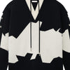 Faux Two-piece Embroidered Black & White Men's Hoodie - Stylish, Comfortable, Versatile Pullover Sweatshirt