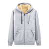 Men's Fleece-Lined Hooded Cardigan Sweatshirt in Black - Comfortable Polyester Pullover for Men and Women
