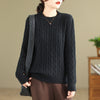 Cozy Plus Size Western Style Pullover Sweater in Black