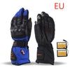Touch-Screen Windproof Electric-Heated Gloves for Riding - Black and Blue - Unisex - Motorcycle Racing - Waterproof - M/XL Sizes