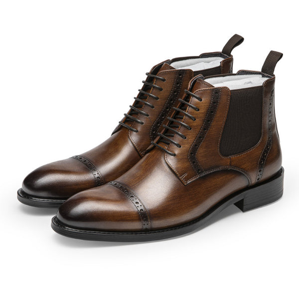 Men's Retro Martin Boots in Premium Leather - Versatile Business Style - Choose from Classic Black or Luxurious Yellow-Brown - Handmade Quality