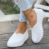 Women's Casual Mesh Slip-On Sports Shoes in Black, White, or Apricot - Low Heel Comfort, Rubber Sole, Sizes 36-40