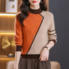 Chic Mock Neck Sweater in Angora Red - Women's Winter Fashion