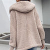 Chic Women's Slim Comfort Jacket in Apricot - Long Sleeve Loose Fit Coat for Women - Autumn, Winter, and Spring Fashion