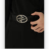 Premium Double-layer Cowhide Belt with Unique Alloy Buckle - Classic Black Fashion Accessory