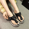 Stylish Thick-Soled Fairy Style Women's Flip-Flops in Black