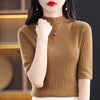 Fashionable Half-Sleeve Turtleneck Women's Sweater for Spring