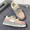 Stylish Retro Pink Women's Sneakers with Rubber Sole, Comfortable Injection-Molded Design. US Sizes 35-40.