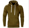 Men's Hooded Outdoor Sweater in Solid Colors, Plush Velvet Lining, Polyester Blend - Active Casual Wear, Men's Clothing - Black, Gray, Green, Red.