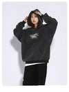 Unisex Distressed Streetwear Sweater with Graphic Print