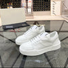 Men's Leather Casual Breathable Sneakers - Winter Comfort Lace-up Shoes with Cowhide Leather and Pigskin Lining - Black White