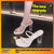 Elegant Open-Toe Platform Sandals with Chunky High Heels in PU Leather