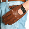Men's Leather Driving Gloves - Touchscreen-Sensitive, All-Season, Non-Slip Grip - Black, Brown, Light Brown - Sizes S to XL