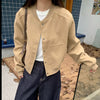 Autumn Chic Baseball Jacket in Gray - Vintage Korean Style - Mid-weight Polyester. Ideal for leisurely outwear. Unique and stylish attire.
