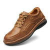 Stylish Men's Cowhide Leather Outdoor Shoes - Dark Brown, Lace-up Design
