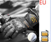 Touch-Screen Windproof Heated Gloves for Riding in Black and Blue, Unisex Sizes M/XL - 7.4V Battery Included