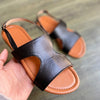 Breathable Flat Women's Sandals in Solid Colors - Lightweight and Comfortable Women's Shoes in Black, Leopard Print, Light Brown - Sizes 36 to 43