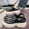 Women's Summer Thick Bottom Slippers in various colors and sizes, EVA hole sandal style for fashionable and versatile look, height-increasing and non-slip design, perfect for summer outings.