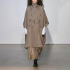 Women's Stylish Autumn Long Trench Coat in Khaki - Versatile Free Size Fall Outerwear. Chic Polyester Fashion.