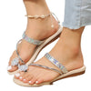 Elegant Rhinestone Heart Flip-flops in Silver - Stylish, Lightweight Women's Sandals for Beach & Party Wear - Slip-resistant Design