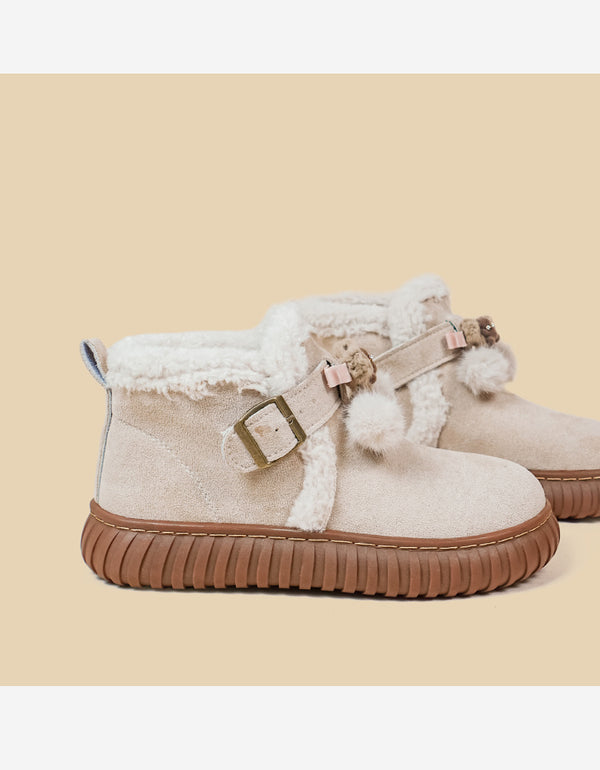 Stylish Suede Snow Boots with Plush Insole - Women's Winter Footwear