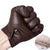 Men's Luxury Fleece-Lined Sheepskin Gloves, Brown & Black