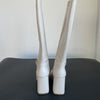 Chic Autumn High Heel Boots Milky White Square Toe Zipper Women's Fashion Boots
