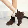Women's Retro Style Winter Cotton-Padded Shoes - Black, Brown, Traditional Brown - Flat-Heel Mid-Calf Boots - Side Zipper - Sizes 36-43