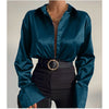 Autumn Long Sleeve Polo Collar Shirt in Vibrant Colors - Women's Polyester Shirt - Fall Fashion Casual Wear - Available in Various Color Options