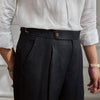 Italian Linen High-Waisted Men's Summer Pants - Solid Color Straight-Leg Style in Thin Fabric - Mr Lusan's Fashion Classic