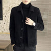 Warm Winter Men's Coat in Plus Sizes, Polyester Fabric, Loose Fit, Ideal for All Body Shapes - Winter Fashion.
