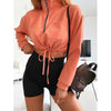 Trendy Women's Short Hoodie for Fall Streetwear - Cozy & Stylish Polyester Hoodie - Small Fit - Autumn Fashion Statement