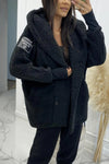 Women's Plush Hooded Coat for Fall/Winter, Loose Fit & Pockets. Cotton Fabric in Various Colors. Sizes S-3XL.