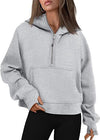 Cozy Winter Hooded Sweatshirt with Pocket | Women's Loose-Fit Top