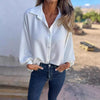Trendy Button-Up Women's Top in Vibrant Colors with Lantern Sleeves - Sizes S to 5XL - Polyester - Chic Lapel - Professional & Casual Wear