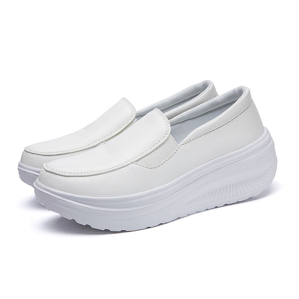Chic Women's Wedge Platform Shoes - Black, Red, White and Yellow - Comfortable PU Mid Heels - All-Season Fashion - Sizes 35-42