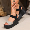 Stylish Women's Platform Sandals in Brown - Breathable Cloth Cover Shoes for Summer Fashion