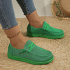 Chic Plus Size Lace-up Loafers, Canvas Upper, British Style, Platform Heels, Women's Shoes, Black Green Blue Purple