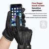 Men's Premium Sheepskin Leather Gloves with Warm Fleece Lining - Touch-Screen Ready & Windproof