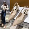 Elegant Pointed High Heel Stiletto Sandals in Black, Apricot, and Beige - Women's Fashion Shoes