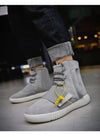 High-Top Noctilucent Winter Sneakers for Men in Black Warrior or Gray - Warm, Durable, & Stylish with Shock-absorbing Sole