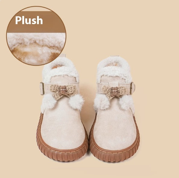 Women's Warm Suede Snow Boots with Plush Insole - Stylish Winter Footwear