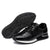 Men's Vintage Black Leather Sneakers, Lace-up Closure, Shock-absorption, Men's Fashion, Sizes 38-44