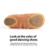 Women's Soft Bottom Ballet Dance Shoes in Meat Powder, Dark Camel, and Black. Sizes 24-44. Leather Sole for Balance. Versatile for All Ages & Seasons.