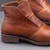 Women's Martin Leather High Heeled Boots in Red, Brown & Khaki - Round Toe, Wear-Resistant, Non-Slip, All Season Shoe