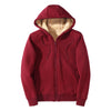 Men's Fleece-Lined Hooded Cardigan Sweatshirt in Black Gray Red Wool. Plus Size Stylish Pullover for Casual Comfort.