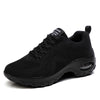 Women's Casual Mesh Sneakers in Red or Black with Lace-up Front - Breathable, Durable, Mid Heel. Perfect for Winter and Sporty Style.