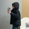 Chic Winter Jacket in Black and Army Green - Oversized Cotton Padded Coat. Timeless design for warmth & style. Women's Winter Wear.